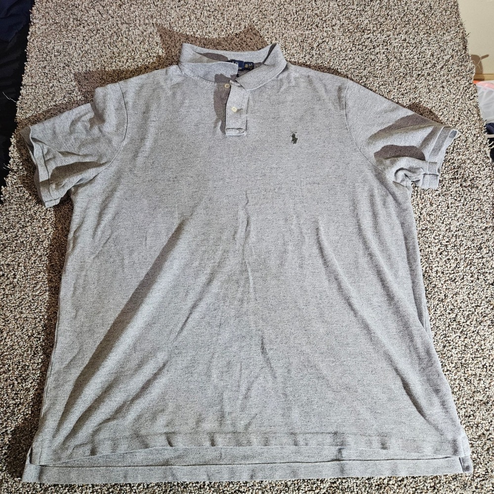 Polo Ralph Lauren Mens XXL Classic Fit Short Sleeve Polo Shirt Heather Gray